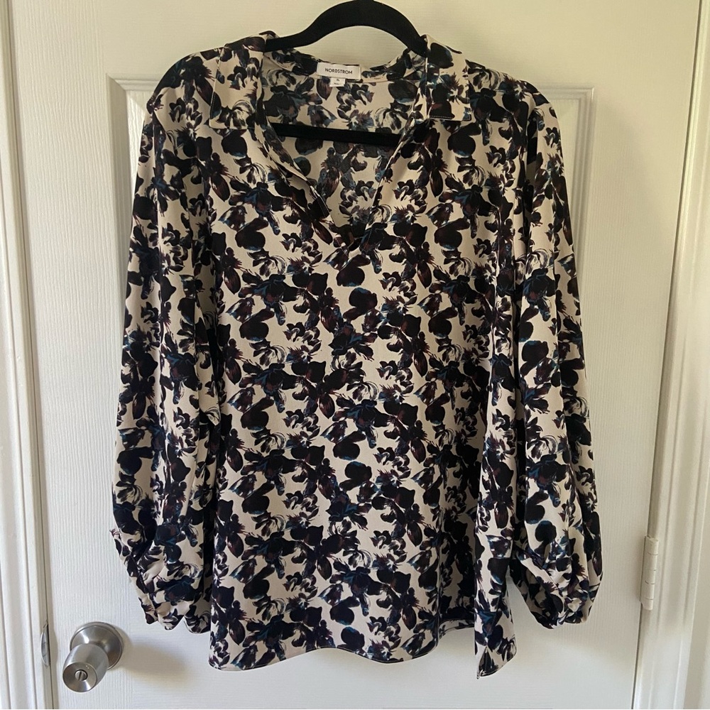 Nordstrom Long Sleeve Floral Blouse